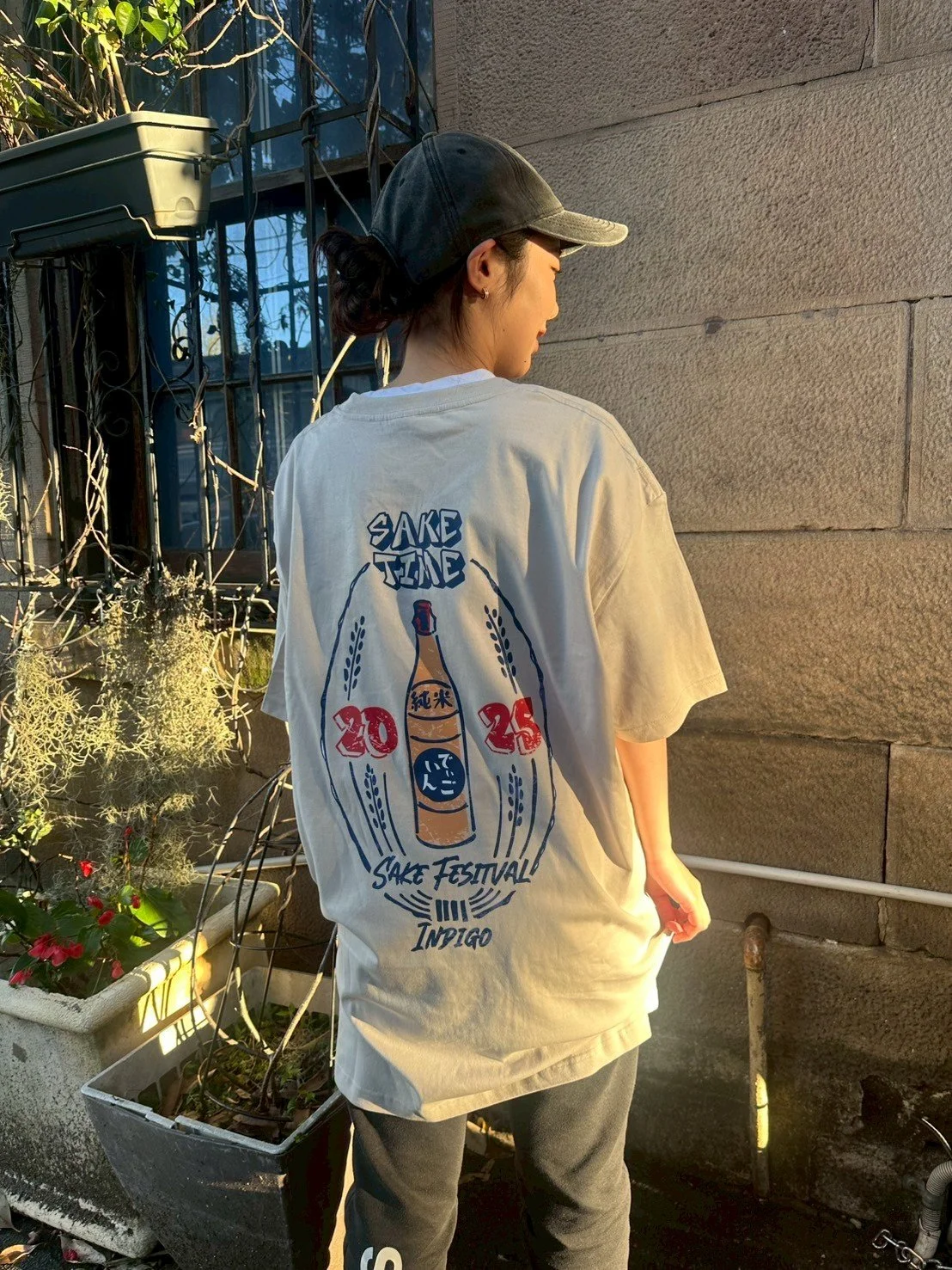 Nomidokoro Indigo x Sake Festival 2025 T-shirt (white) — Nakano